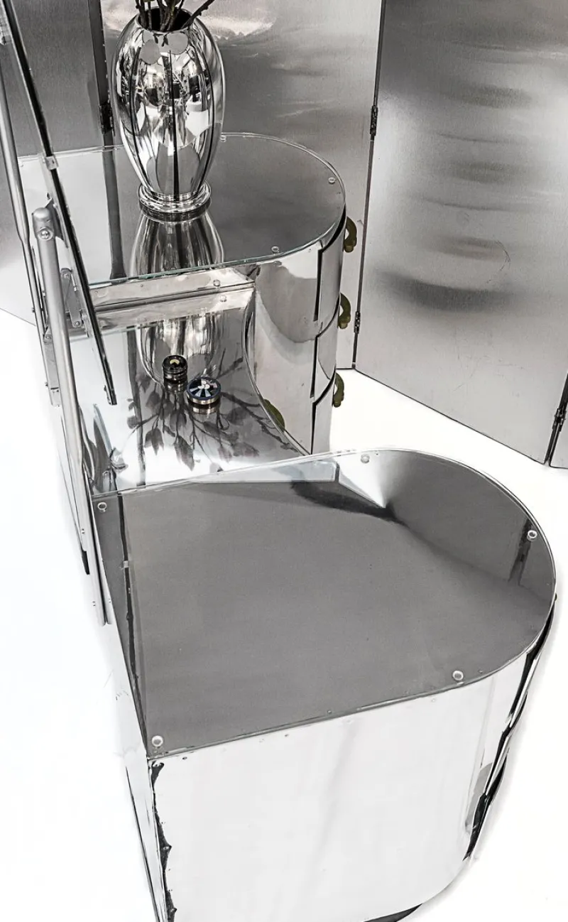 New Pamono Vintage Aluminum Dressing Table