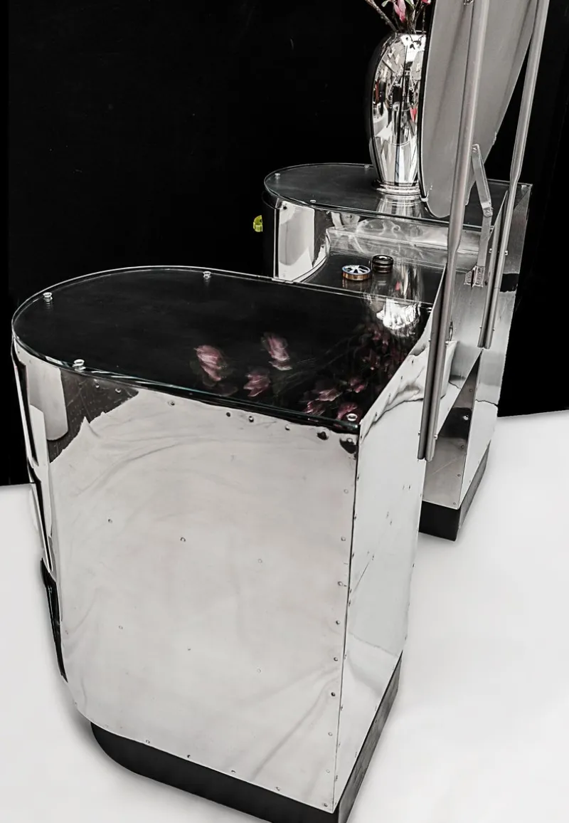 New Pamono Vintage Aluminum Dressing Table