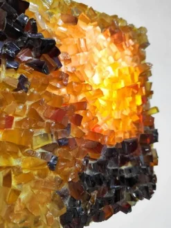 Discount Pamono Vintage Amber Glass Wall Lamp, 1970s