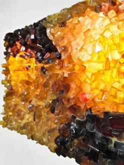 Discount Pamono Vintage Amber Glass Wall Lamp, 1970s