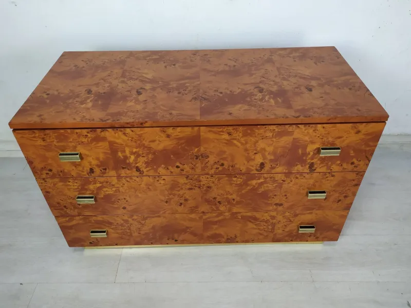 Pamono Vintage Amboyna Burl Chest of Drawers, 1970s> Dressers, Commodes & Chests
