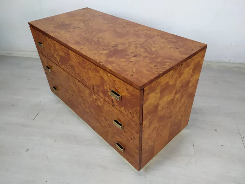 Pamono Vintage Amboyna Burl Chest of Drawers, 1970s> Dressers, Commodes & Chests