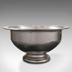 Pamono Vintage American Silver Plated Punch Bowl & Spoon, Set of 2><noscript><img width=