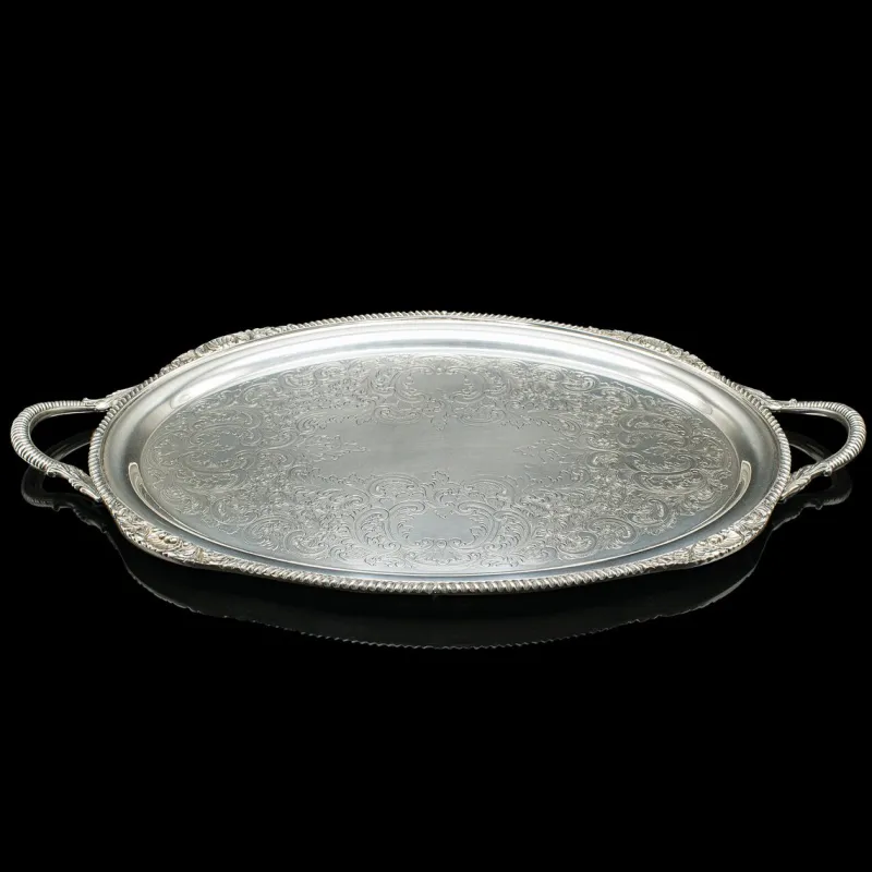 Pamono Vintage American Silver Plate Serving Tray, 1930s> Trays