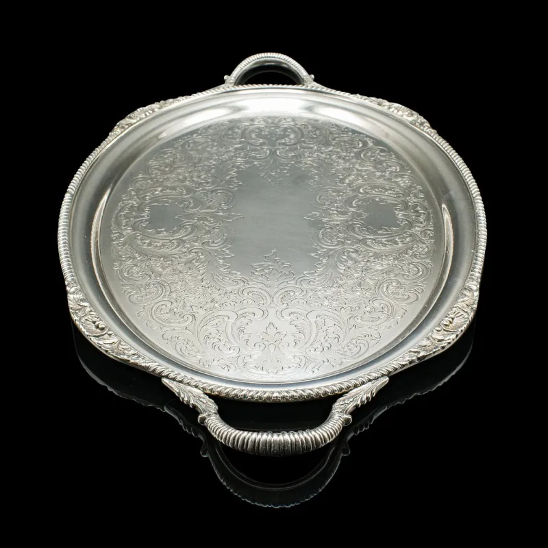 Pamono Vintage American Silver Plate Serving Tray, 1930s> Trays