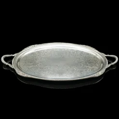 Pamono Vintage American Silver Plate Serving Tray, 1930s><noscript><img width=