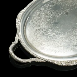 Pamono Vintage American Silver Plate Serving Tray, 1930s><noscript><img width=