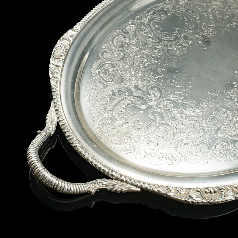 Pamono Vintage American Silver Plate Serving Tray, 1930s> Trays