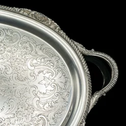Pamono Vintage American Silver Plate Serving Tray, 1930s><noscript><img width=