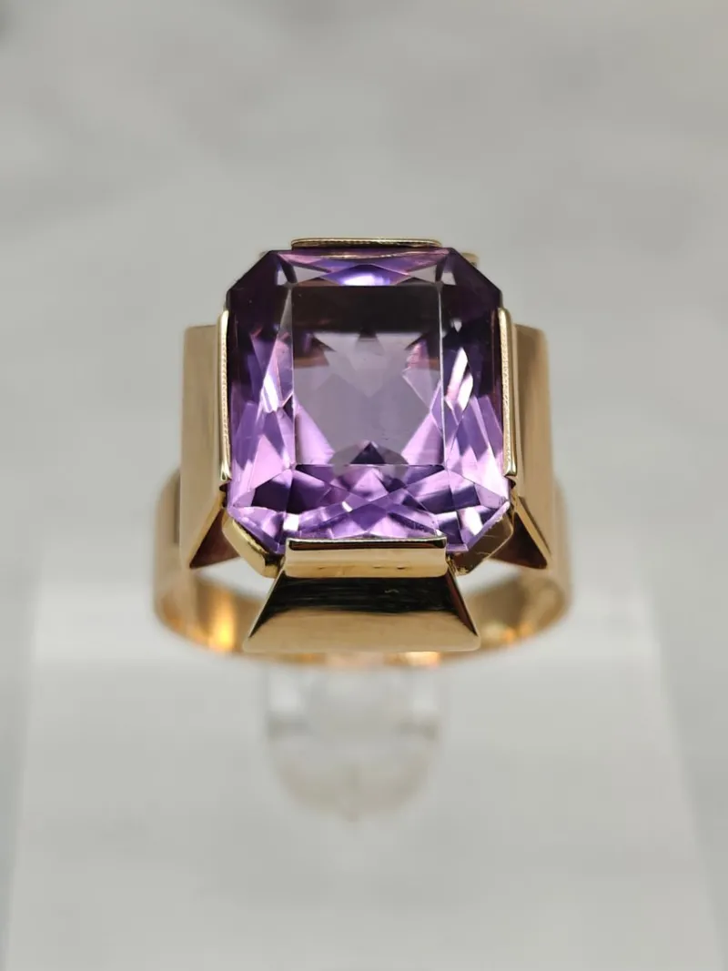 Best Pamono Vintage Amethyst Gold Ring, 1946