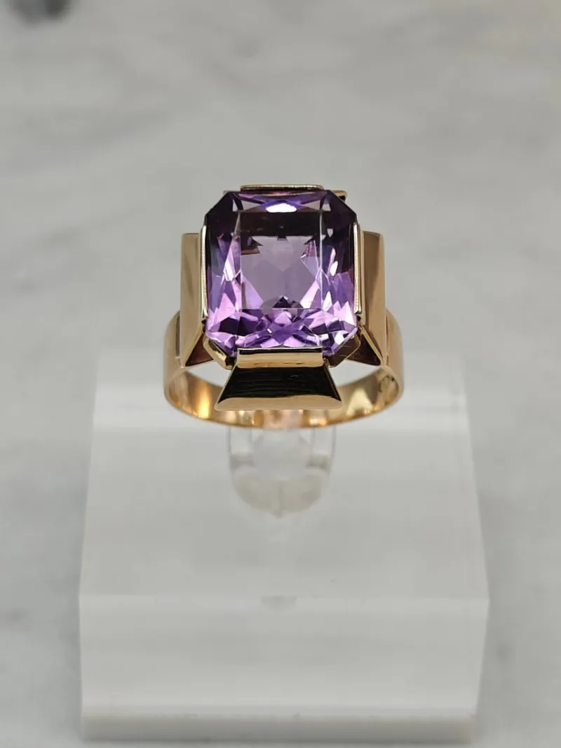 Best Pamono Vintage Amethyst Gold Ring, 1946