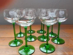 Sale Pamono Vintage and Bohemian Two-Tone Alsatian Wine Glasses, Set of 10