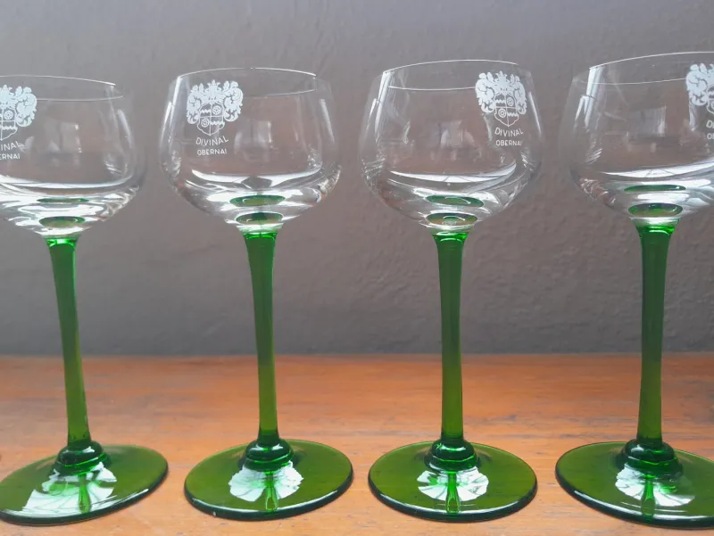 Sale Pamono Vintage and Bohemian Two-Tone Alsatian Wine Glasses, Set of 10
