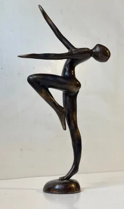 Pamono Vintage Androgynous Sculpture in Patinated Bronze, 1970s><noscript><img width=