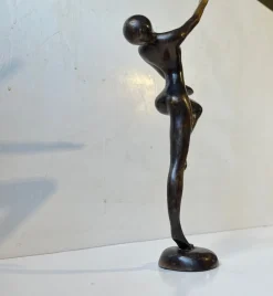 Pamono Vintage Androgynous Sculpture in Patinated Bronze, 1970s><noscript><img width=