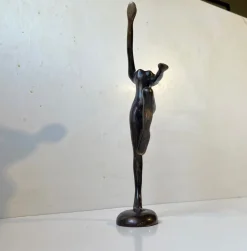 Pamono Vintage Androgynous Sculpture in Patinated Bronze, 1970s><noscript><img width=