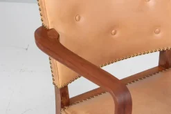 Pamono Vintage Armchair in Leather by Jacob Kjær, 1940s><noscript><img width=