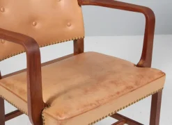 Pamono Vintage Armchair in Leather by Jacob Kjær, 1940s><noscript><img width=