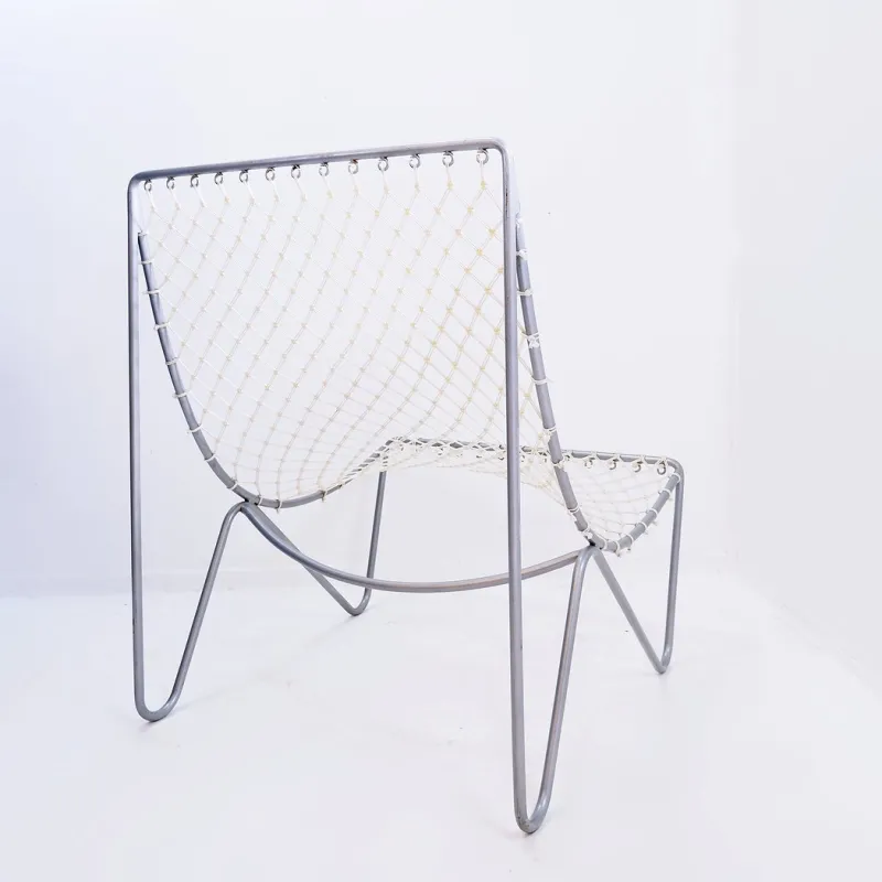 Pamono Vintage Armchair in Metal and Synthetic Rope> Lounge Chairs & Armchairs