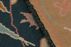 Clearance Pamono Vintage Arraiolos Runner Rug in Blue with Floral Patterns from R&K Principal Jahanshah Nazmiyal