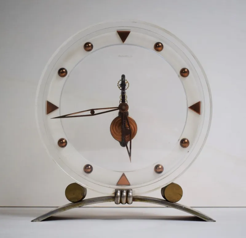 Pamono Vintage Art Deco Baguette Mod. 234 Clock from Jaeger-LeCoultre> Clocks