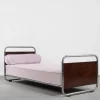 Pamono Vintage Art Deco Bauhaus Streamline Burled Wood & Tubular Steel Bed, 1920s> Beds & Bedroom Sets