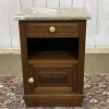 Pamono Vintage Art Deco Bedside Table in Oak with Marble Top, 1930s> Nightstands