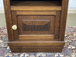Pamono Vintage Art Deco Bedside Table in Oak with Marble Top, 1930s><noscript><img width=