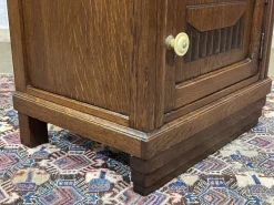 Pamono Vintage Art Deco Bedside Table in Oak with Marble Top, 1930s><noscript><img width=