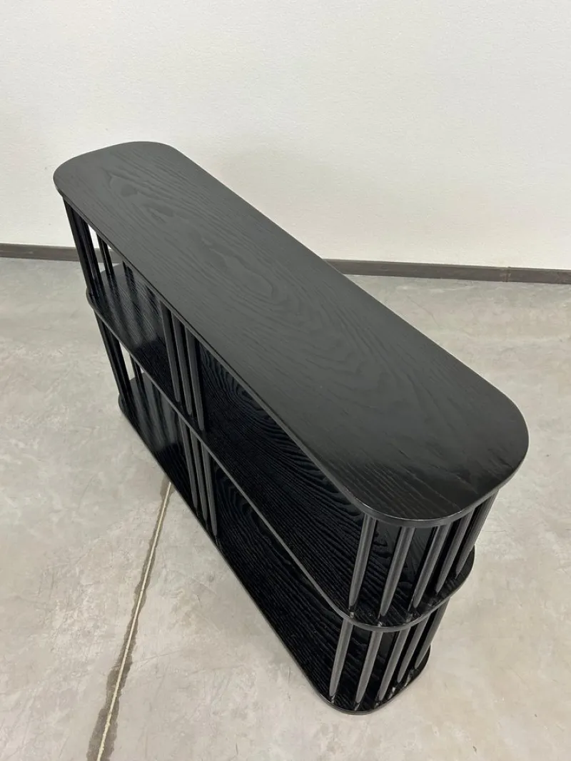 New Pamono Vintage Art Deco Black Shelf, 1920s