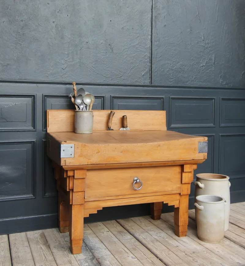 Pamono Vintage Art Deco Butcher Block Table, 1920s> Worktables & Workbenches