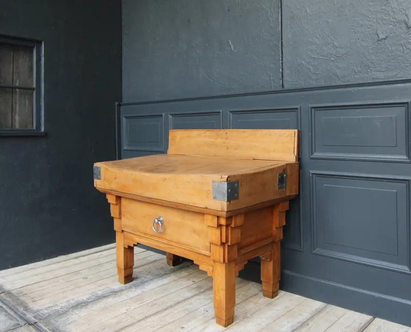 Pamono Vintage Art Deco Butcher Block Table, 1920s> Worktables & Workbenches