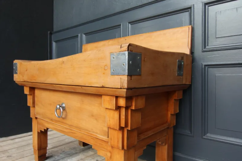 Pamono Vintage Art Deco Butcher Block Table, 1920s> Worktables & Workbenches