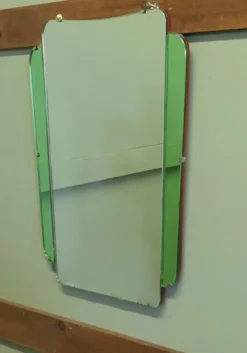 Pamono Vintage Art Deco Emerald Wall Mirror, 1930><noscript><img width=