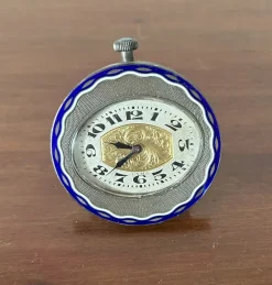 Pamono Vintage Art Deco Enamel Table Clock from Cyma, 1920s><noscript><img width=