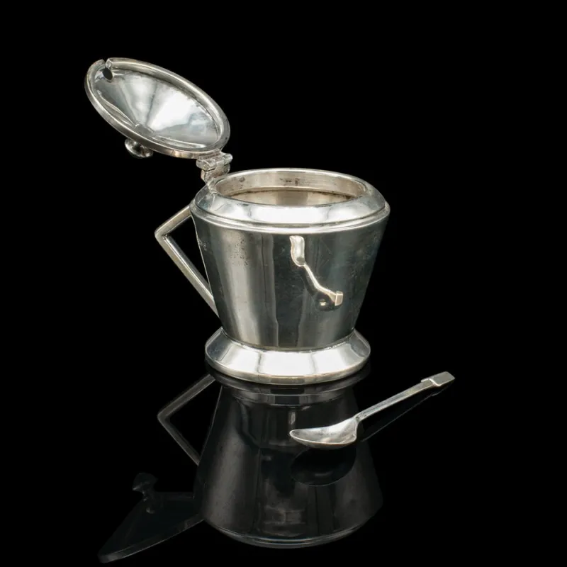 Pamono Vintage Art Deco English Condiment Set in Silver, 1930s, Set of 3> Salt & Pepper Shakers