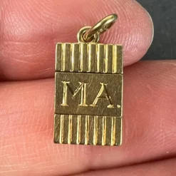 Pamono Vintage Art Deco Folding Fob Seal Initials Am 18k Yellow Gold Charm Pendant, 1920s><noscript><img width=