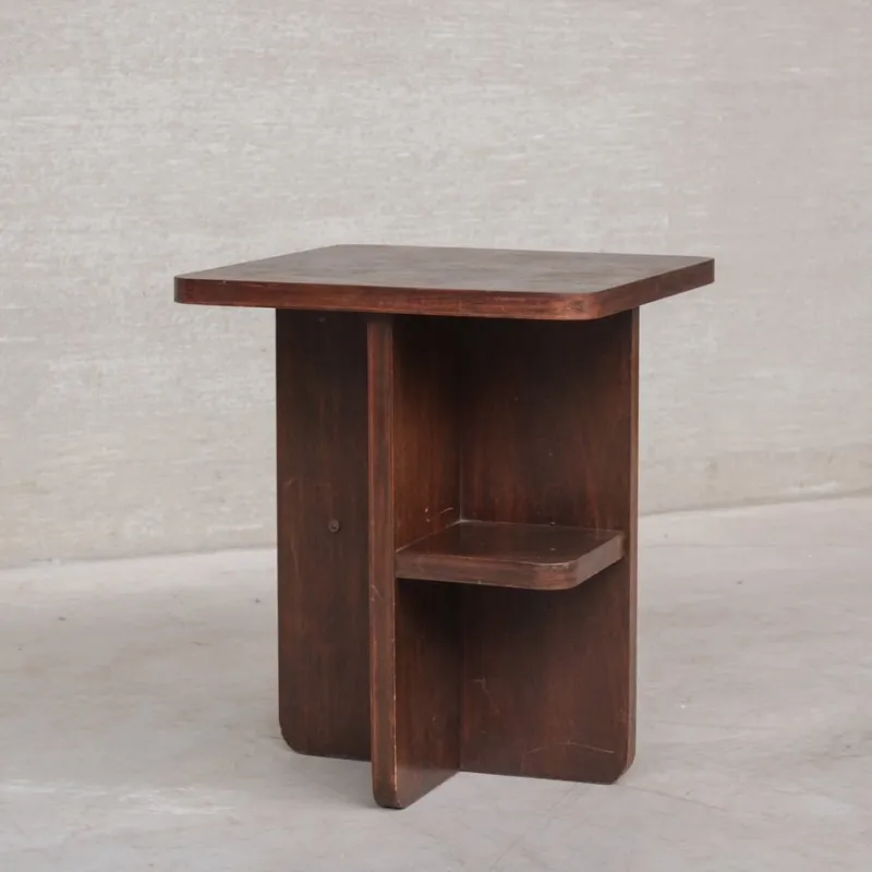 Pamono Vintage Art Deco French Wooden Side Table, 1950s> Coffee & Side Tables