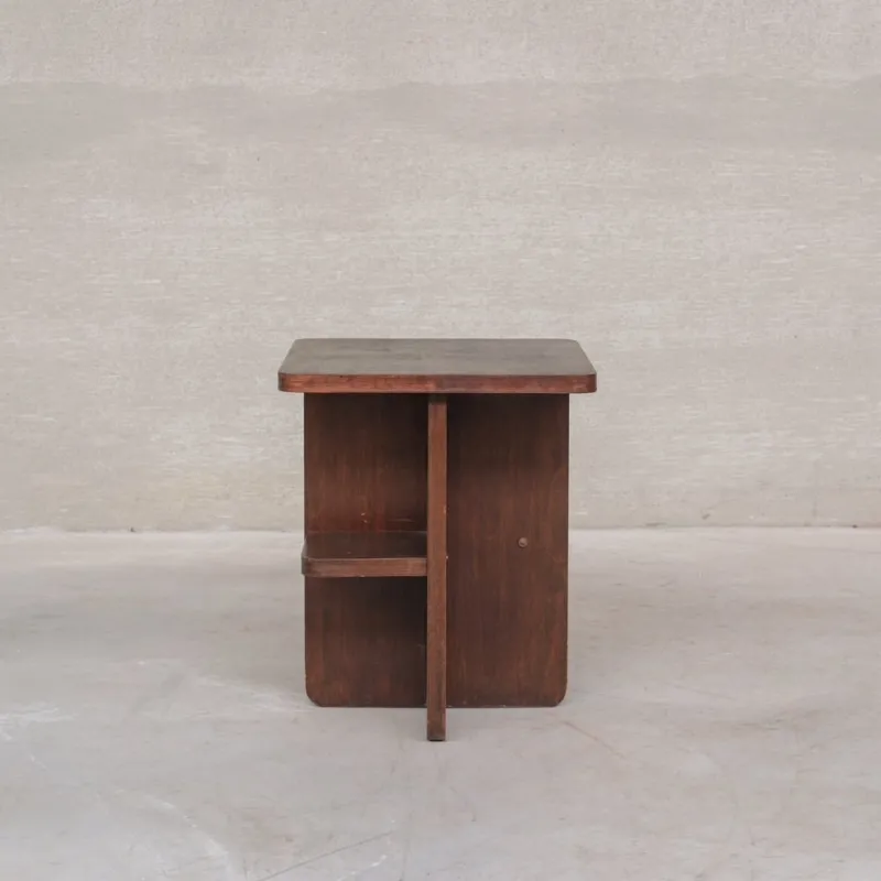 Pamono Vintage Art Deco French Wooden Side Table, 1950s> Coffee & Side Tables