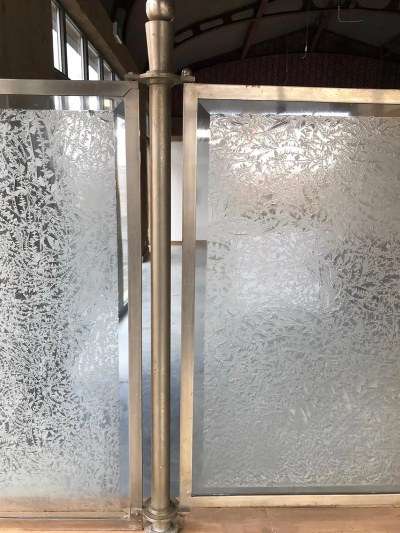 Hot Pamono Vintage Art Deco Glass Room Dividers, Set of 2