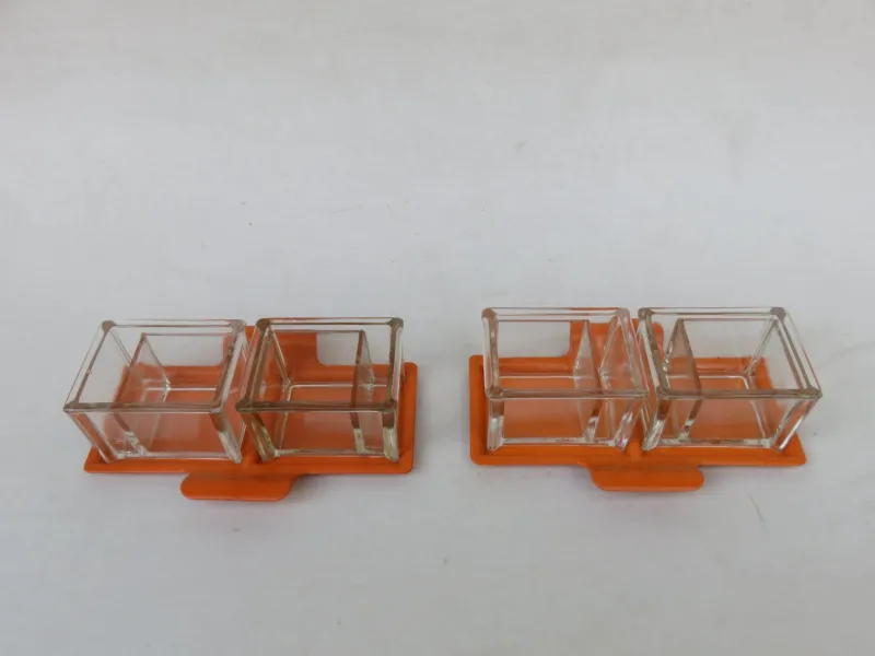 Pamono Vintage Art Deco Glass Tableware Set from von Poncet Glashüttenwerke Berlin, Set of 2> Serving Dishes
