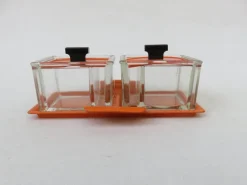 Pamono Vintage Art Deco Glass Tableware Set from von Poncet Glashüttenwerke Berlin, Set of 2><noscript><img width=