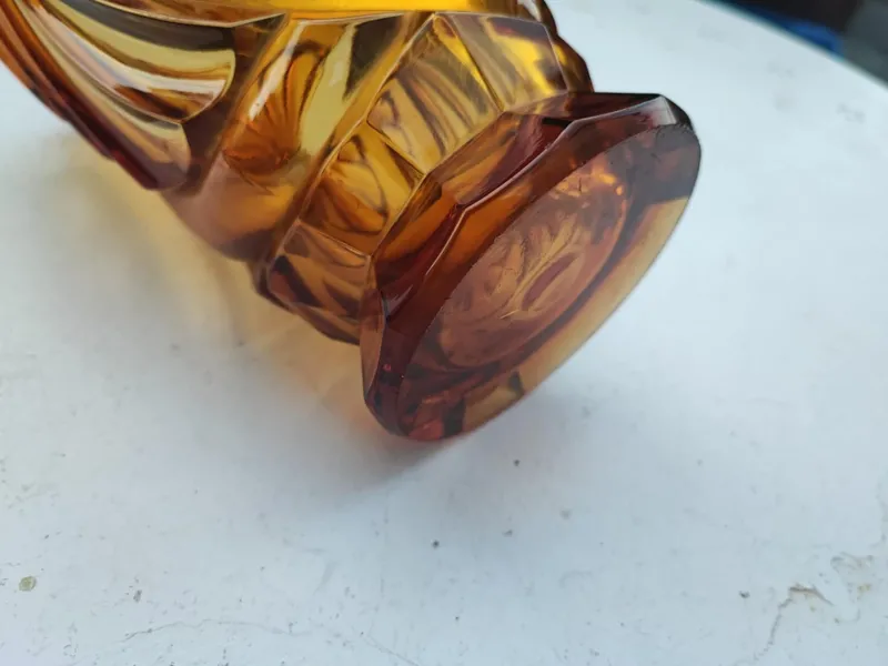 Best Pamono Vintage Art Deco Glass Vase, 1930s