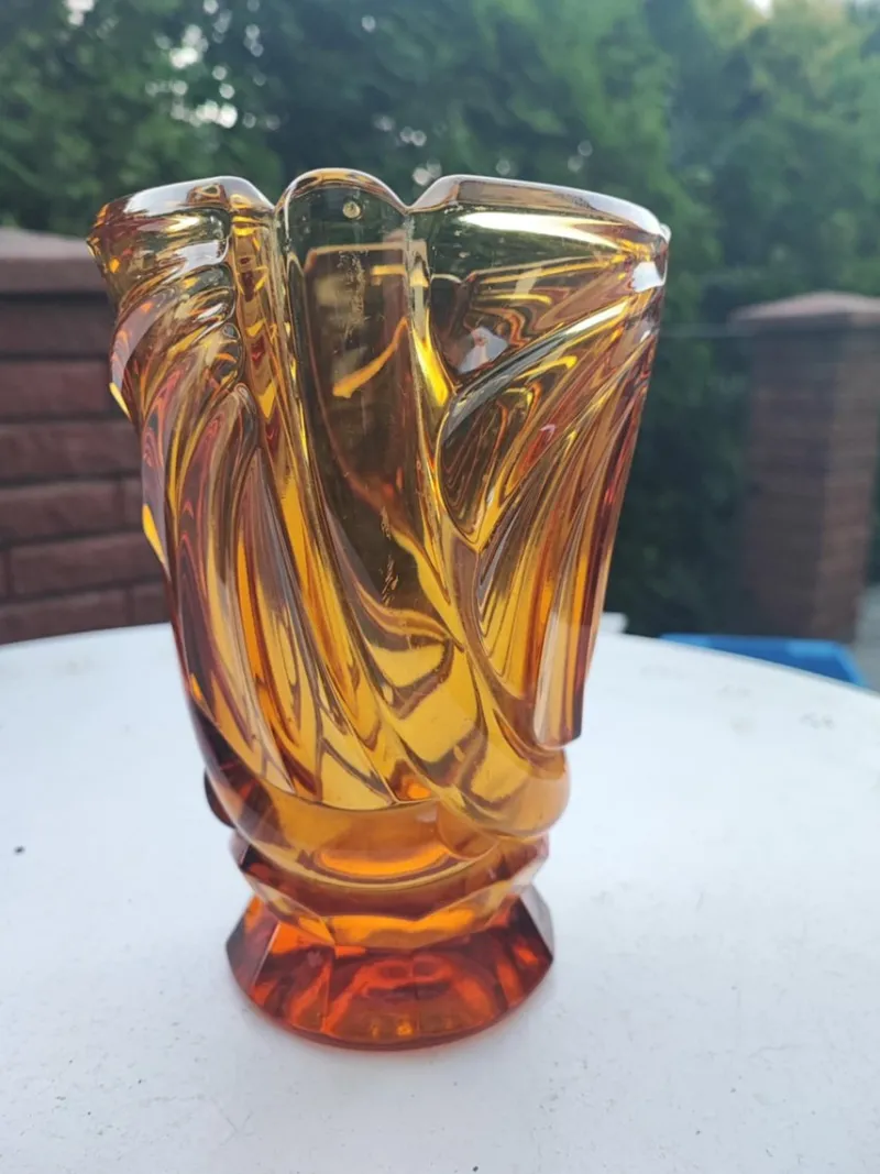 Best Pamono Vintage Art Deco Glass Vase, 1930s