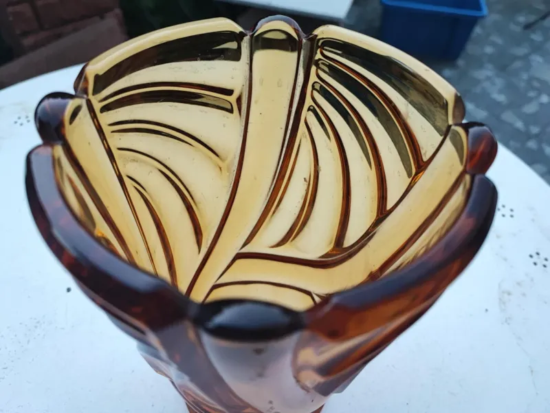Best Pamono Vintage Art Deco Glass Vase, 1930s