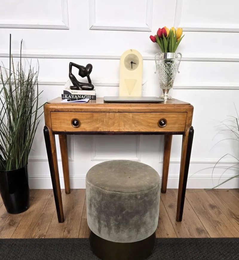 Pamono Vintage Art Deco Italian Walnut Root Desk, 1950s