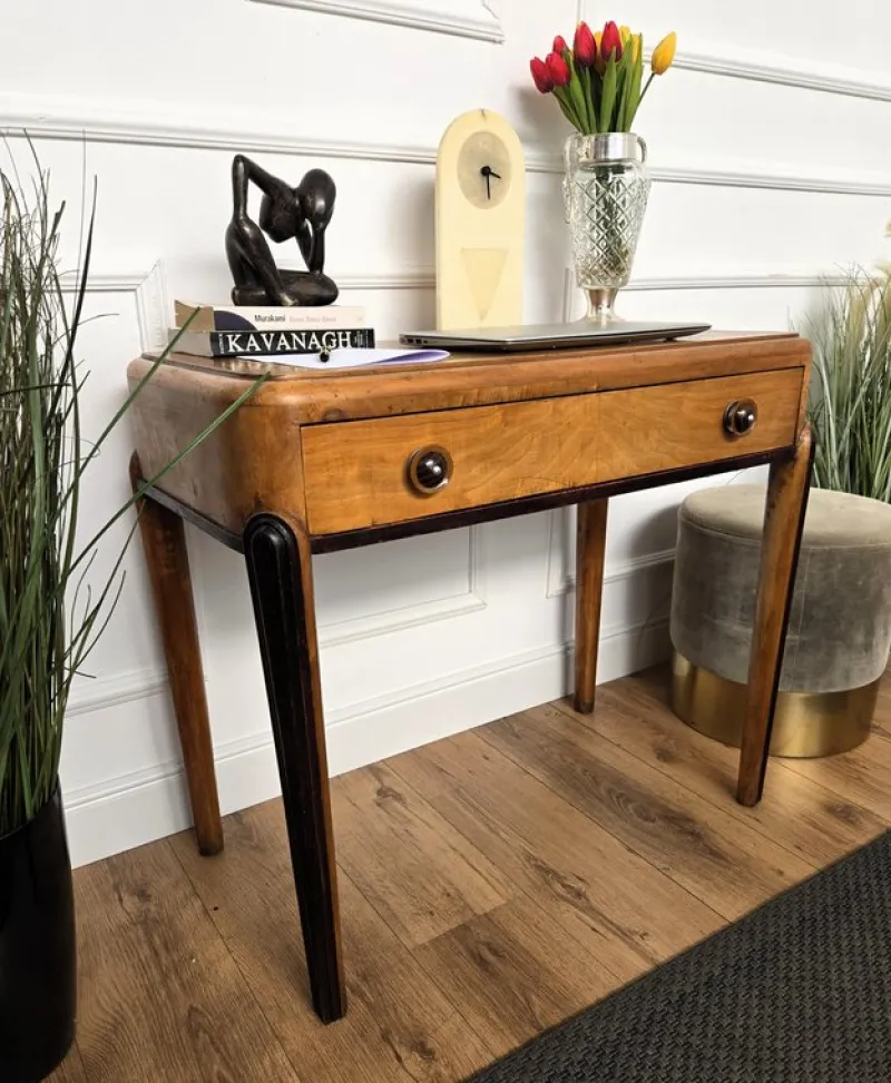 Pamono Vintage Art Deco Italian Walnut Root Desk, 1950s