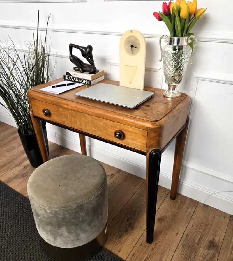 Pamono Vintage Art Deco Italian Walnut Root Desk, 1950s