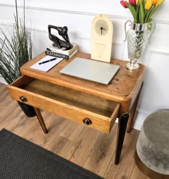 Pamono Vintage Art Deco Italian Walnut Root Desk, 1950s