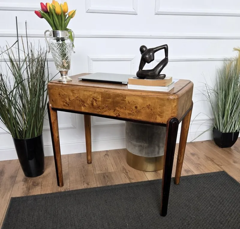 Pamono Vintage Art Deco Italian Walnut Root Desk, 1950s